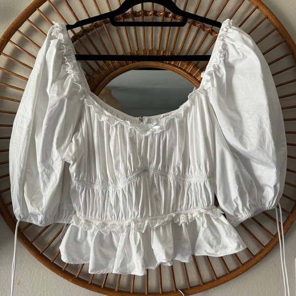 For Love and Lemons Jackson Puff Sleeve
Crop Top white size XL - Picture 5 of 12